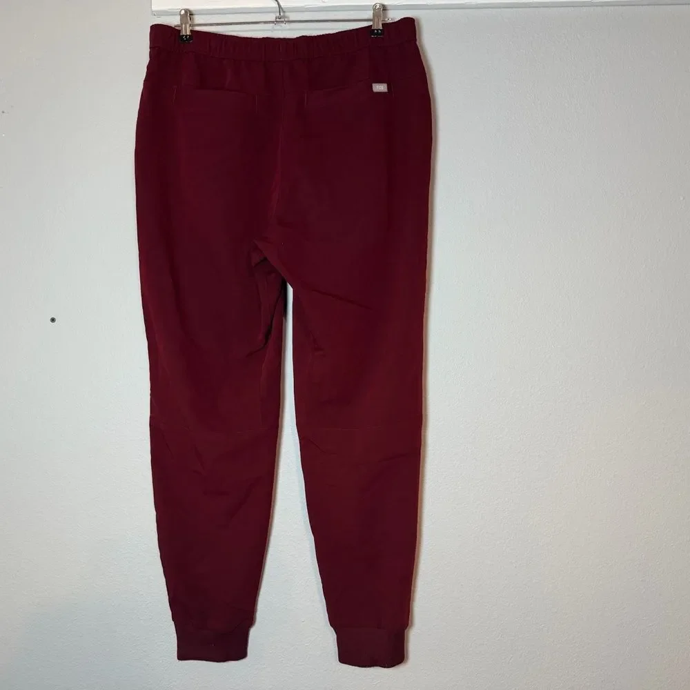 Figs Tansen Jogger Scrub Pants Mens Size Large Burgundy Dark Red